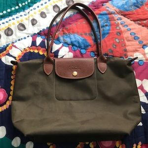 Longchamp Le Pliage Medium Tote Bag Olive Green